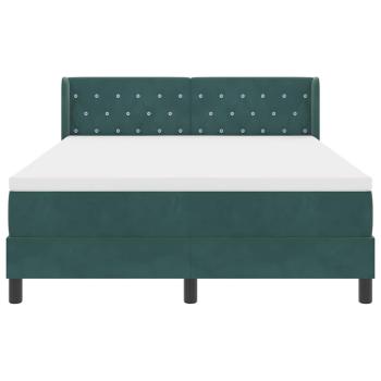 Boxspringbett mit Matratze Dunkelgrün 140x190 cm Samt