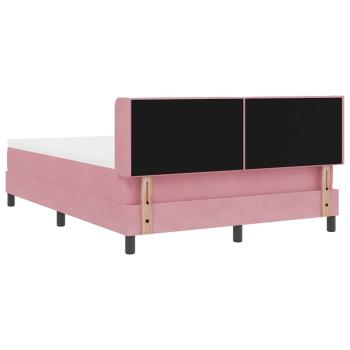 ARDEBO.de - Boxspringbett mit Matratze Rosa 140x190 cm Samt