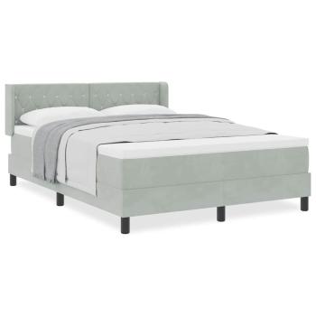 Boxspringbett mit Matratze Hellgrau 140x200 cm Samt