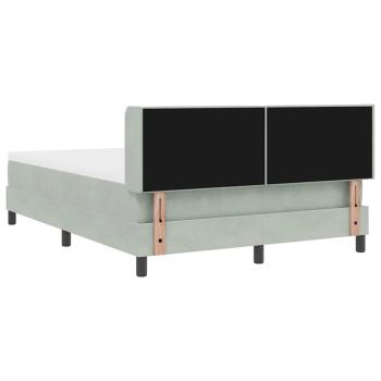 Boxspringbett mit Matratze Hellgrau 140x200 cm Samt