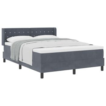 Boxspringbett mit Matratze Dunkelgrau 140x200 cm Samt