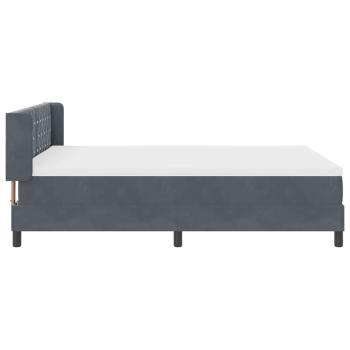 Boxspringbett mit Matratze Dunkelgrau 140x200 cm Samt