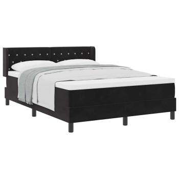 Boxspringbett mit Matratze Schwarz 140x200 cm Samt