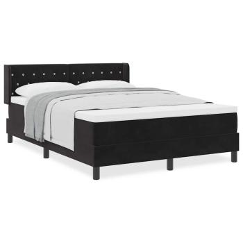 Boxspringbett mit Matratze Schwarz 140x200 cm Samt