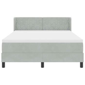 Boxspringbett mit Kopfteil Hellgrau 200 x 160 cm Samt