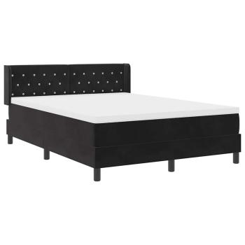 Boxspringbett mit Matratze Schwarz 160x200 cm Samt