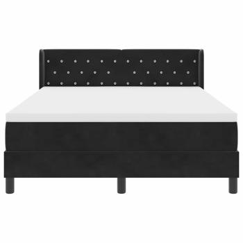 Boxspringbett mit Matratze Schwarz 160x200 cm Samt