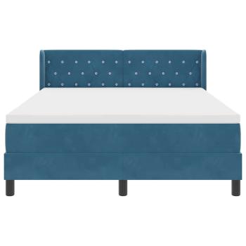 Boxspringbett mit Matratze Dunkelblau 160x200 cm Samt