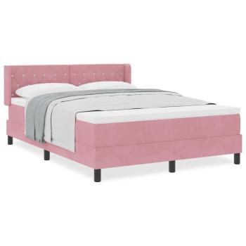 Boxspringbett mit Matratze Rosa 160x200 cm Samt