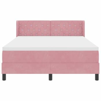 Boxspringbett mit Matratze Rosa 160x200 cm Samt
