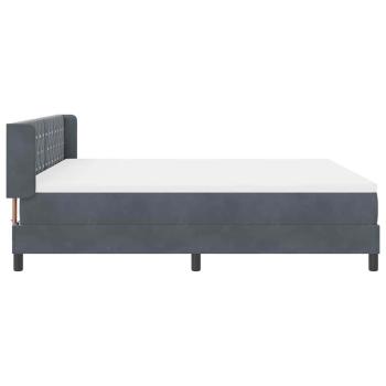 Boxspringbett mit Matratze Dunkelgrau 180x200 cm Samt