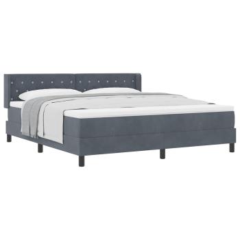 Boxspringbett mit Matratze Dunkelgrau 180x200 cm Samt