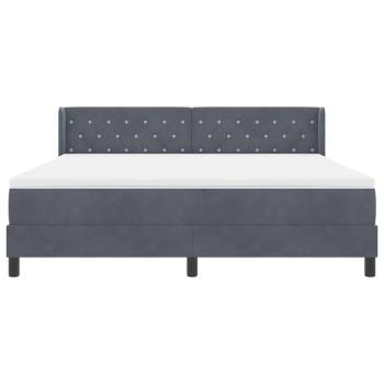 Boxspringbett mit Matratze Dunkelgrau 180x200 cm Samt