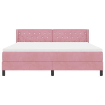 Boxspringbett mit Matratze Rosa 180x200 cm Samt
