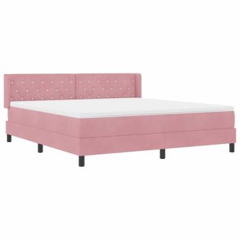 Boxspringbett mit Matratze Rosa 180x200 cm Samt