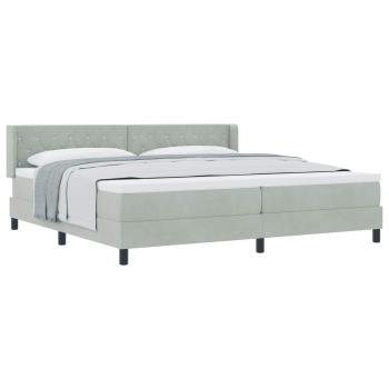 Boxspringbett mit Matratze Hellgrau 200x200 cm Samt