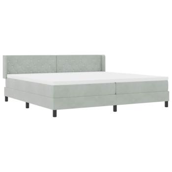 Boxspringbett mit Matratze Hellgrau 200x200 cm Samt