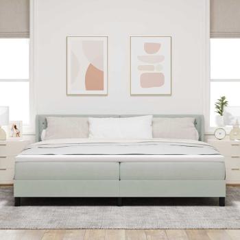 Boxspringbett mit Matratze Hellgrau 200x200 cm Samt