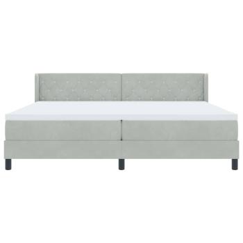 Boxspringbett mit Matratze Hellgrau 200x200 cm Samt