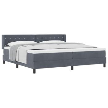 Boxspringbett mit Matratze Dunkelgrau 200x200 cm Samt