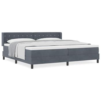 Boxspringbett mit Matratze Dunkelgrau 200x200 cm Samt