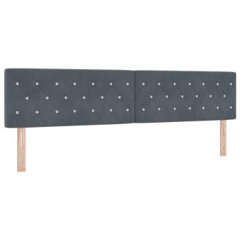 Boxspringbett mit Matratze Dunkelgrau 200x200 cm Samt