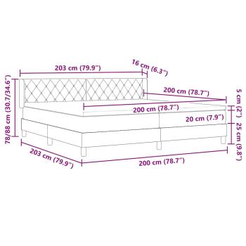 Boxspringbett mit Matratze Dunkelgrau 200x200 cm Samt