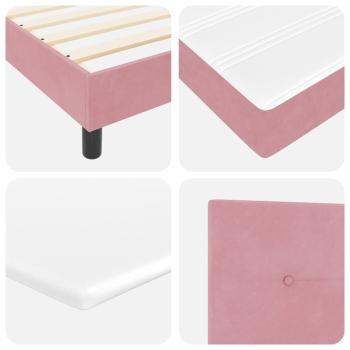 Boxspringbett mit Matratze Rosa 80x200 cm Samt