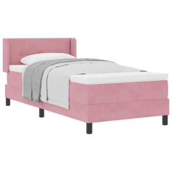 Boxspringbett mit Matratze Rosa 80x200 cm Samt