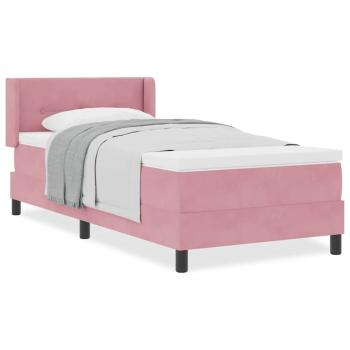 Boxspringbett mit Matratze Rosa 80x200 cm Samt