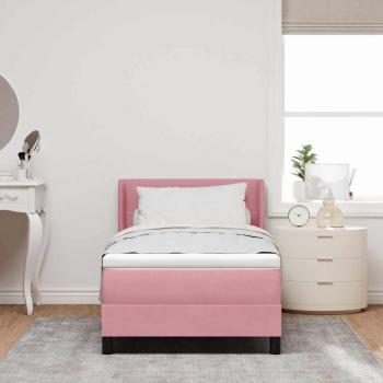 Boxspringbett mit Matratze Rosa 80x200 cm Samt