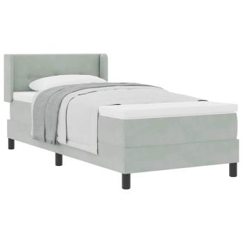 Boxspringbett mit Matratze Hellgrau 90x190 cm Samt