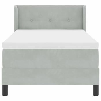 Boxspringbett mit Matratze Hellgrau 90x190 cm Samt