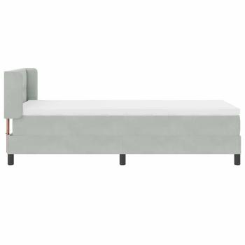 Boxspringbett mit Matratze Hellgrau 90x200 cm Samt