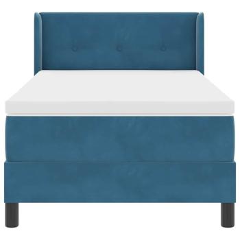 Boxspringbett mit Matratze Dunkelblau 100x200 cm Samt