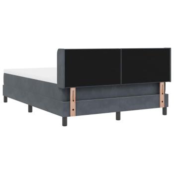 ARDEBO.de - Boxspringbett mit Matratze Dunkelgrau 140x200 cm Samt