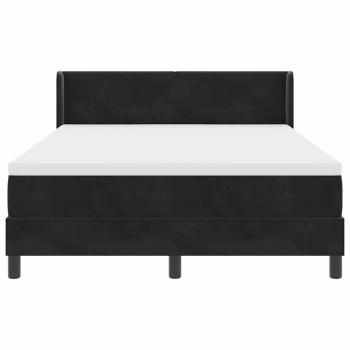 Boxspringbett mit Kopfteil Schwarz 200 x 140 cm Samt