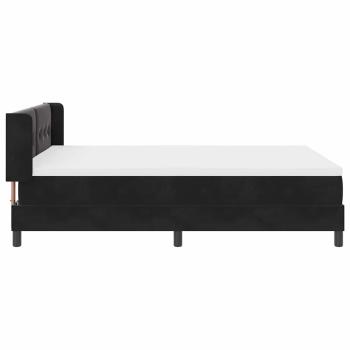 Boxspringbett mit Kopfteil Schwarz 200 x 140 cm Samt