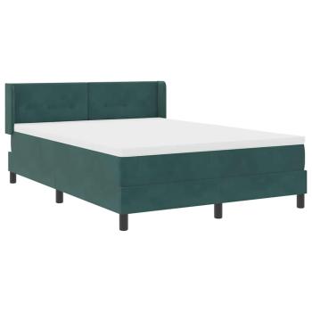Boxspringbett mit Matratze Dunkelgrün 140x200 cm Samt