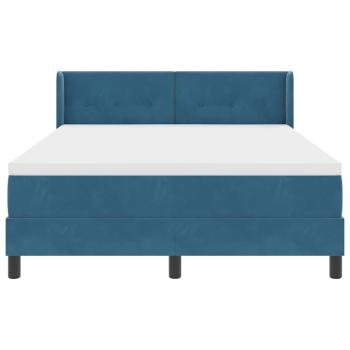 Boxspringbett mit Matratze Dunkelblau 140x200 cm Samt