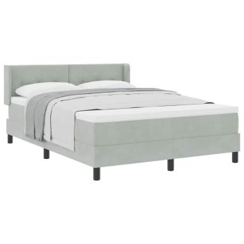 Boxspringbett mit Matratze Hellgrau 160x200 cm Samt
