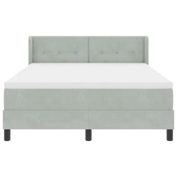 Boxspringbett mit Kopfteil Hellgrau 200 x 160 cm Samt