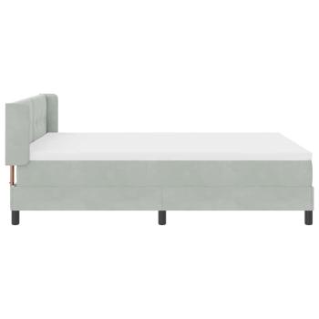 Boxspringbett mit Kopfteil Hellgrau 200 x 160 cm Samt