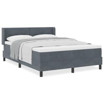 Boxspringbett mit Matratze Dunkelgrau 160x200 cm Samt