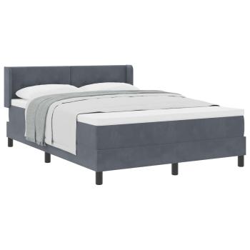 Boxspringbett mit Kopfteil Dunkelgrau 200 x 160 cm Samt
