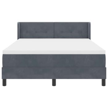 Boxspringbett mit Kopfteil Dunkelgrau 200 x 160 cm Samt