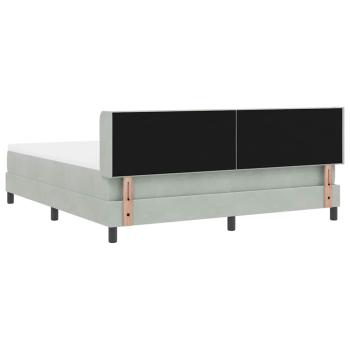 Boxspringbett mit Matratze Hellgrau 180x200 cm Samt