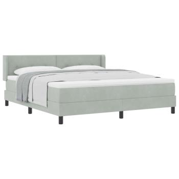 Boxspringbett mit Matratze Hellgrau 180x200 cm Samt