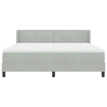 Boxspringbett mit Matratze Hellgrau 180x200 cm Samt