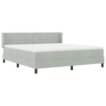 Boxspringbett mit Matratze Hellgrau 180x200 cm Samt